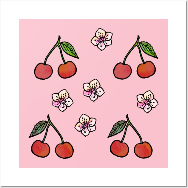 Cherries Sakura Wall Art by Olooriel